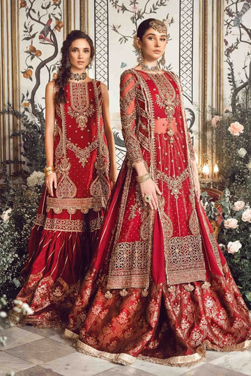 MARIA B-MBROIDERED | Maroon BD-2708 - Aqsa Fabrics