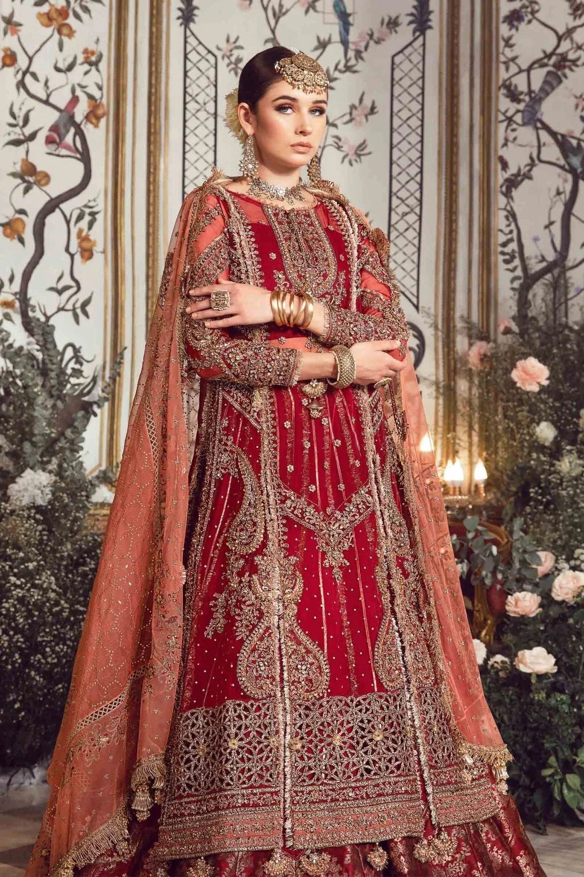 MARIA B-MBROIDERED | Maroon BD-2708 - Aqsa Fabrics