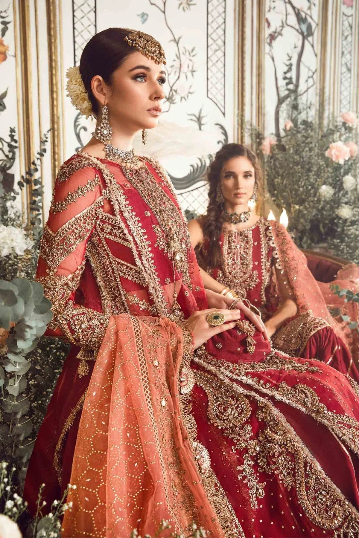 MARIA B-MBROIDERED | Maroon BD-2708 - Aqsa Fabrics