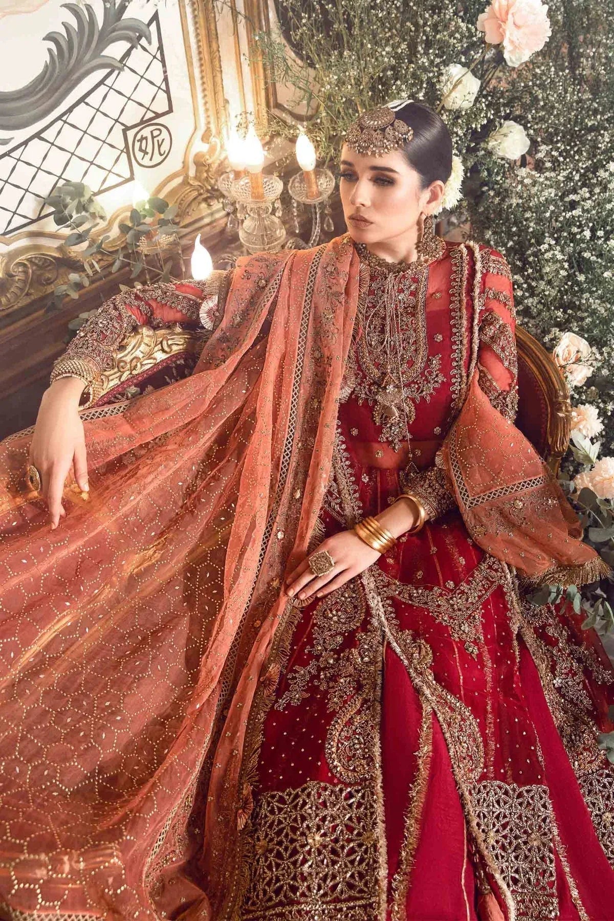 MARIA B-MBROIDERED | Maroon BD-2708 - Aqsa Fabrics