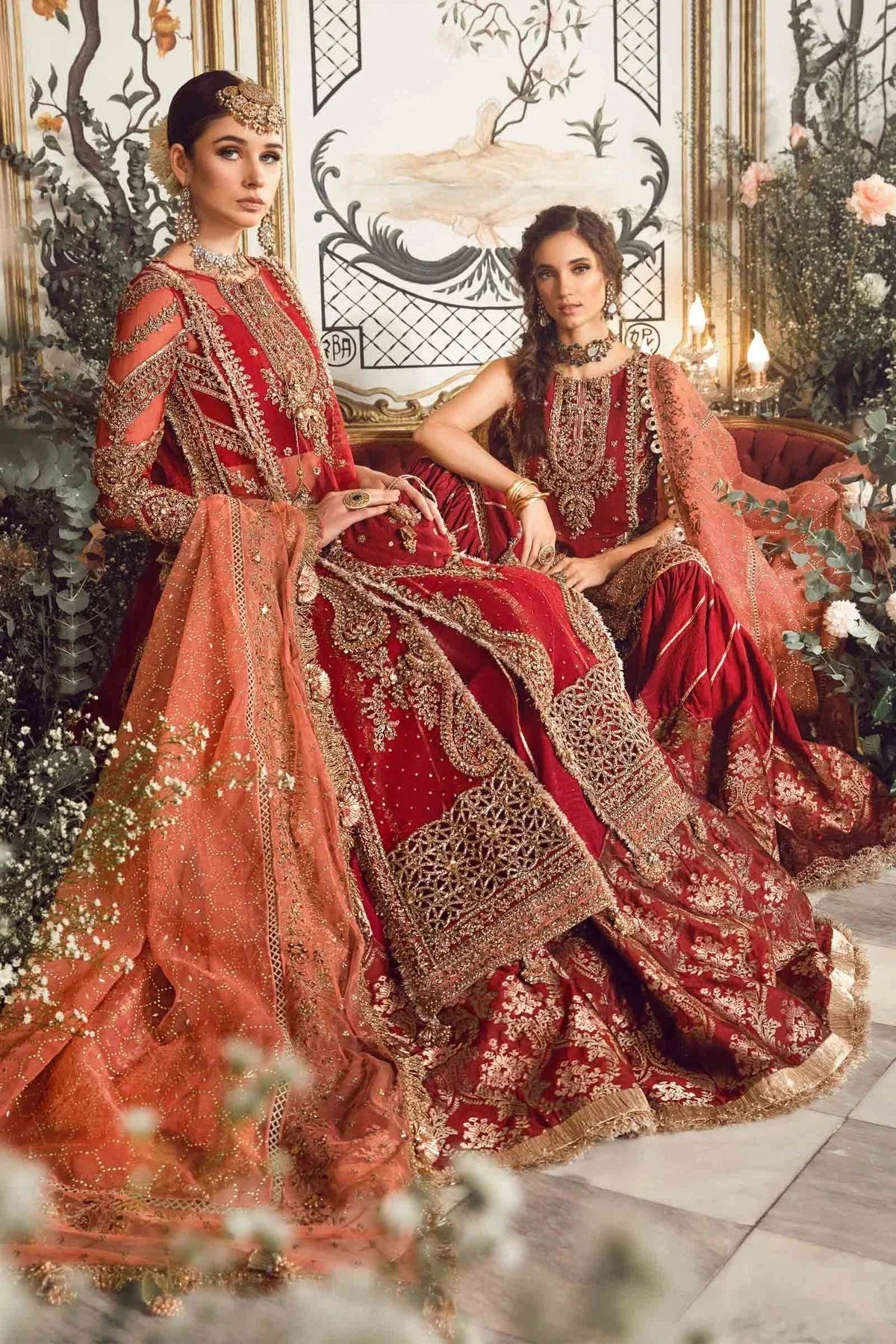 MARIA B-MBROIDERED | Maroon BD-2708 - Aqsa Fabrics