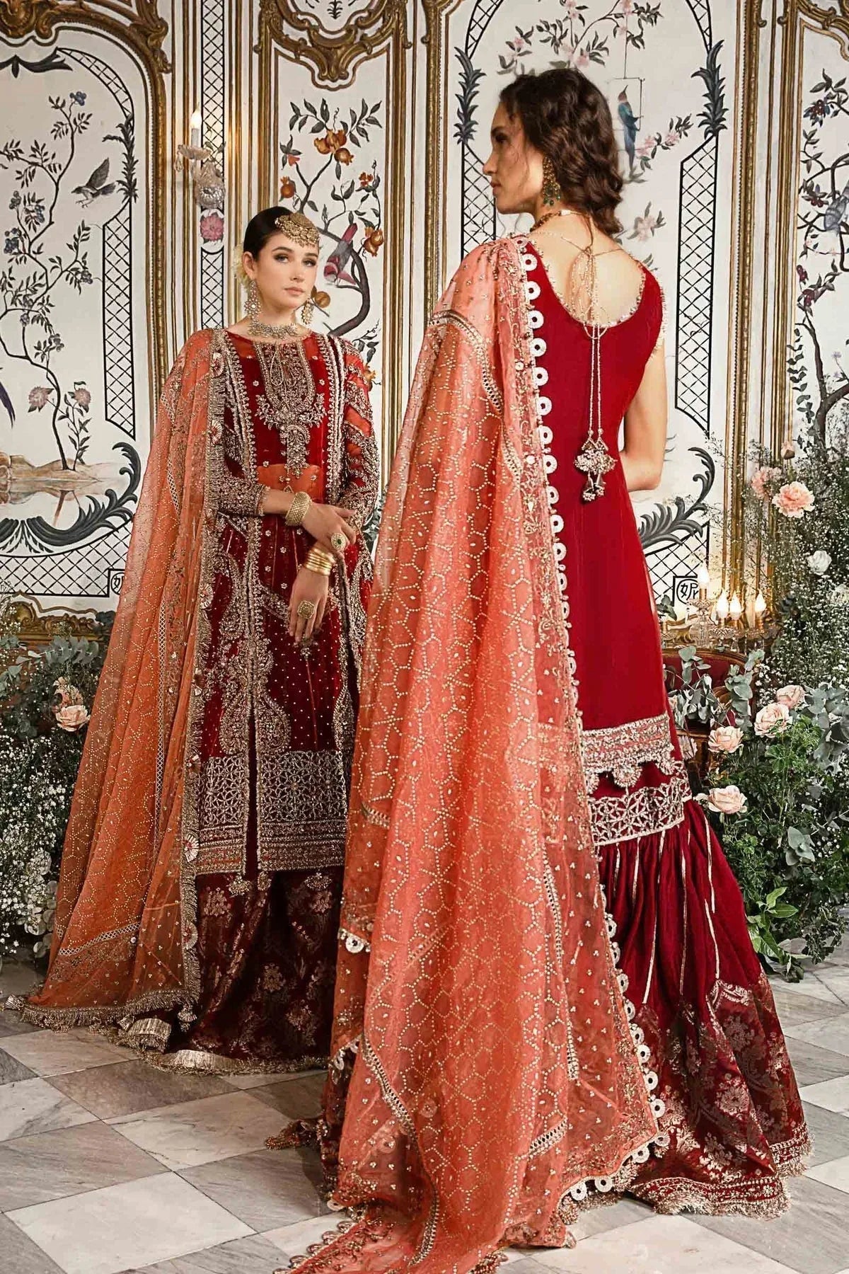MARIA B-MBROIDERED | Maroon BD-2708 - Aqsa Fabrics
