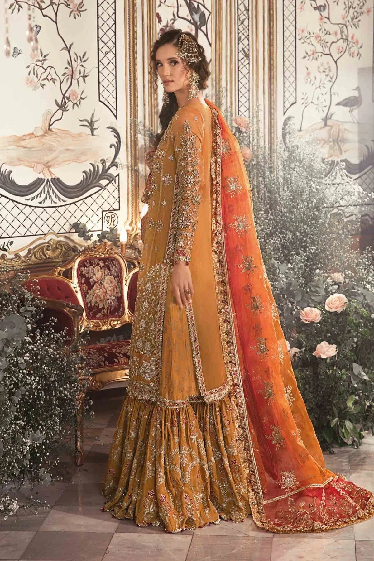 MARIA B-MBROIDERED | Mustard BD-2707 - Aqsa Fabrics