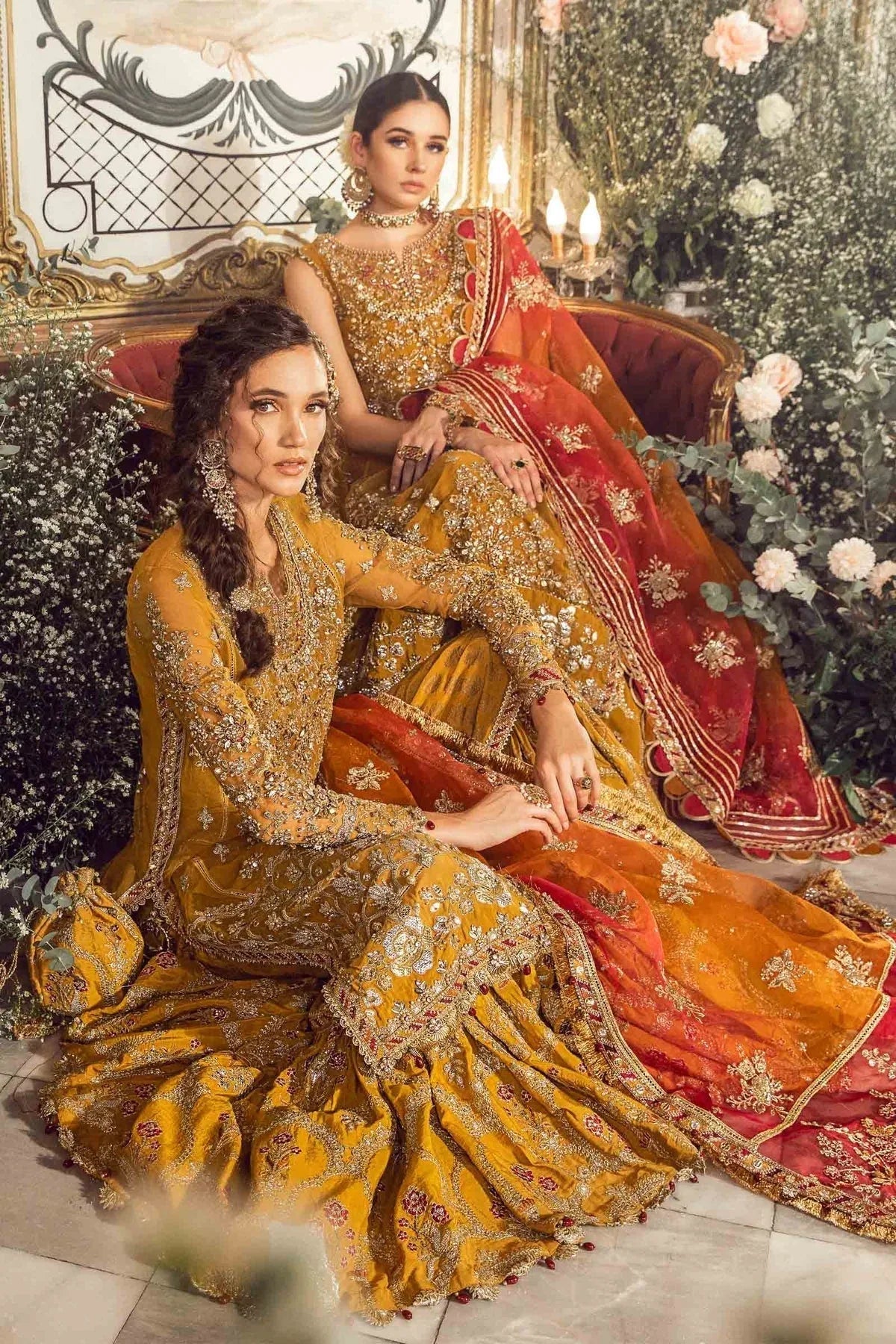 MARIA B-MBROIDERED | Mustard BD-2707 - Aqsa Fabrics