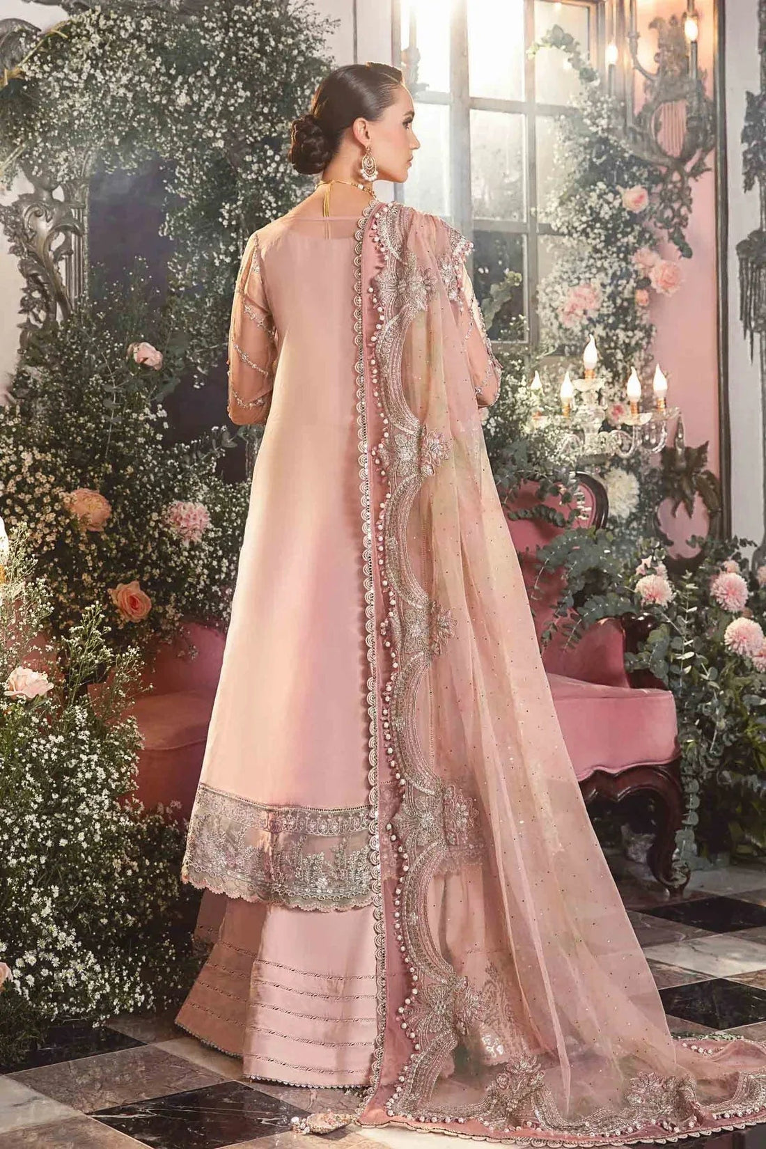 MARIA B-MBROIDERED | Pastel Pink BD-2706 - Aqsa Fabrics