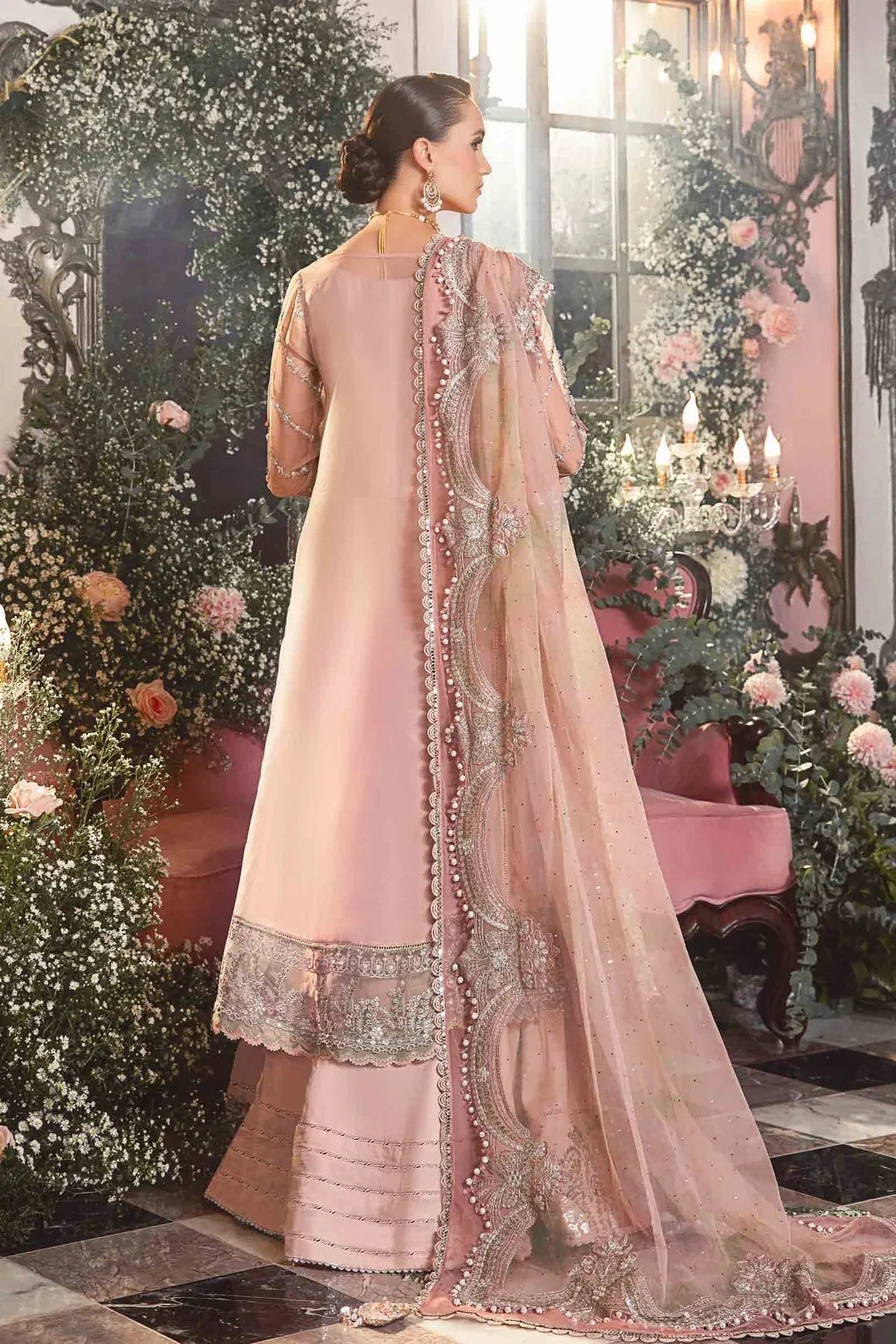 MARIA B-MBROIDERED | Pastel Pink BD-2706 - Aqsa Fabrics