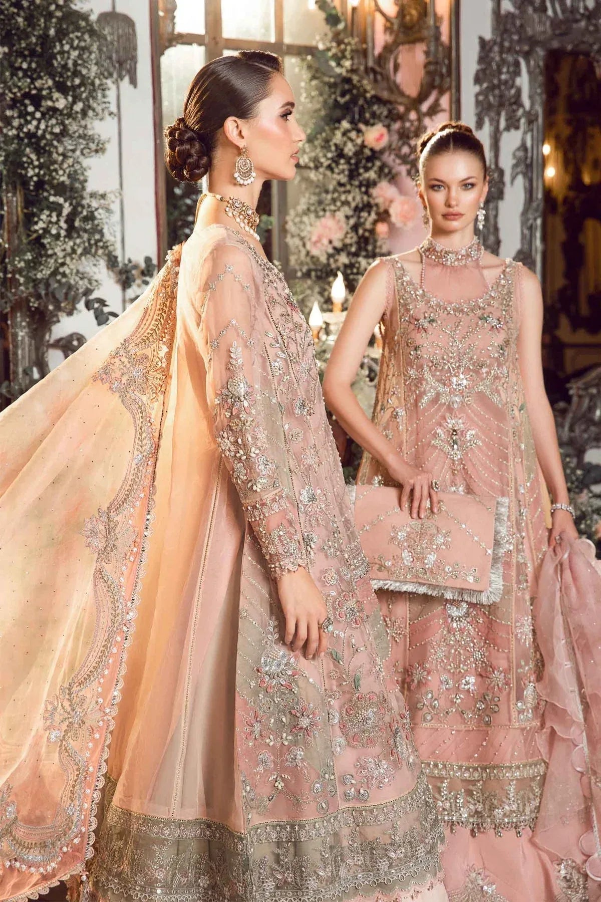 MARIA B-MBROIDERED | Pastel Pink BD-2706 - Aqsa Fabrics