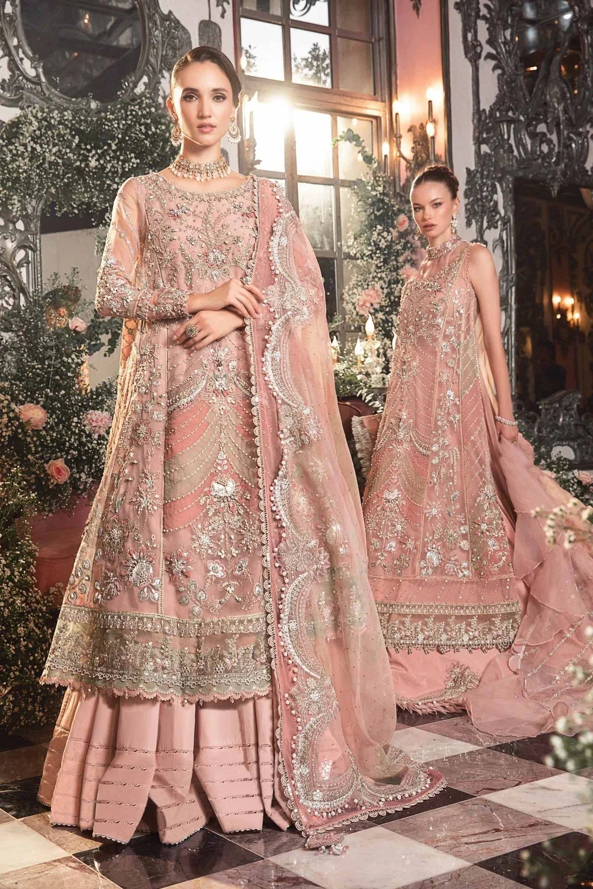 MARIA B-MBROIDERED | Pastel Pink BD-2706 - Aqsa Fabrics