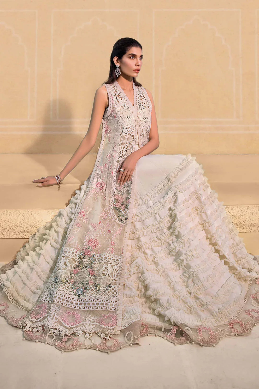 MARIA B Off White BD-2604 MBROIDERED - Aqsa Fabrics