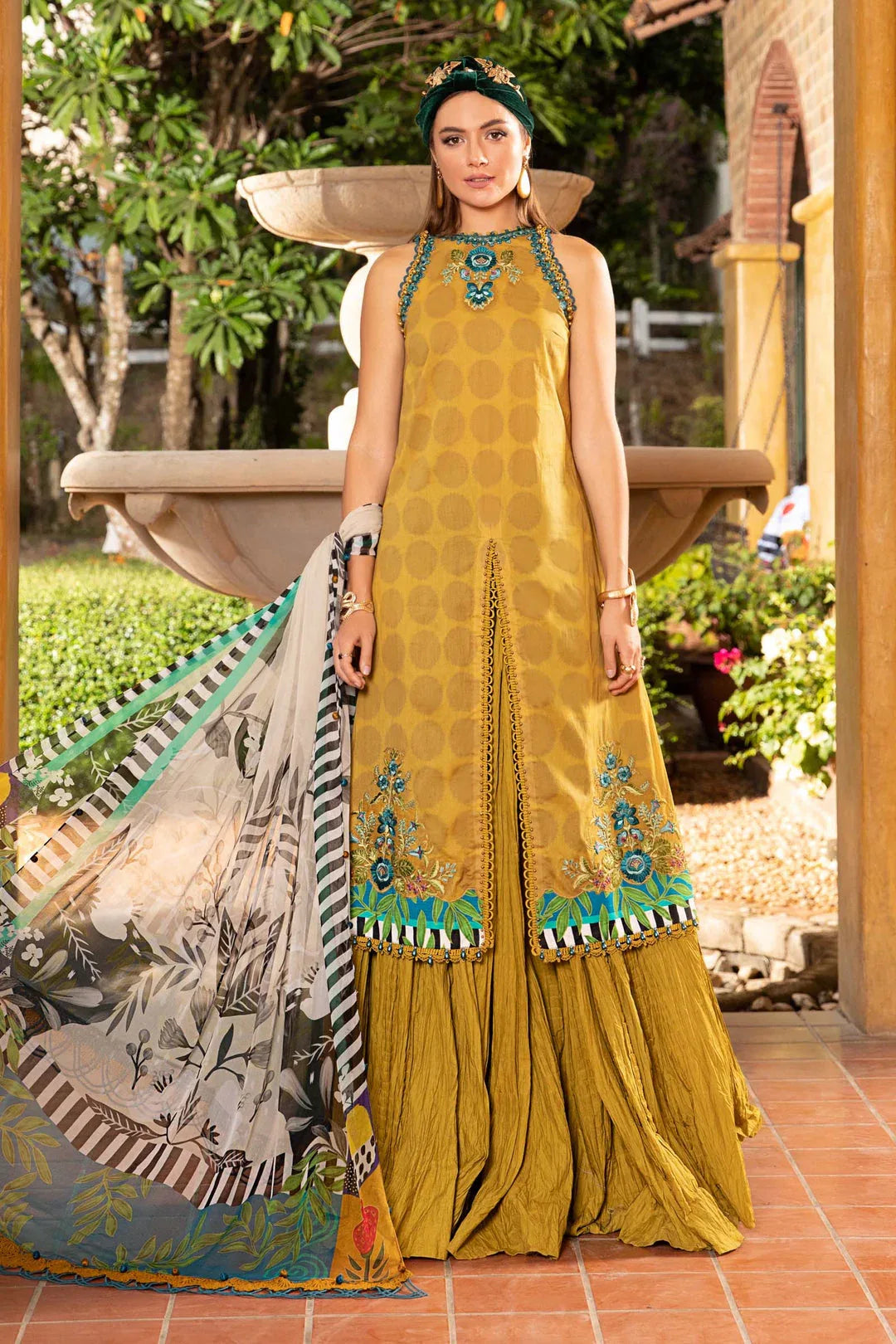 MARIA B PRINTED UNSTITCHED LAWN  MPT-1711-B - Aqsa Fabrics