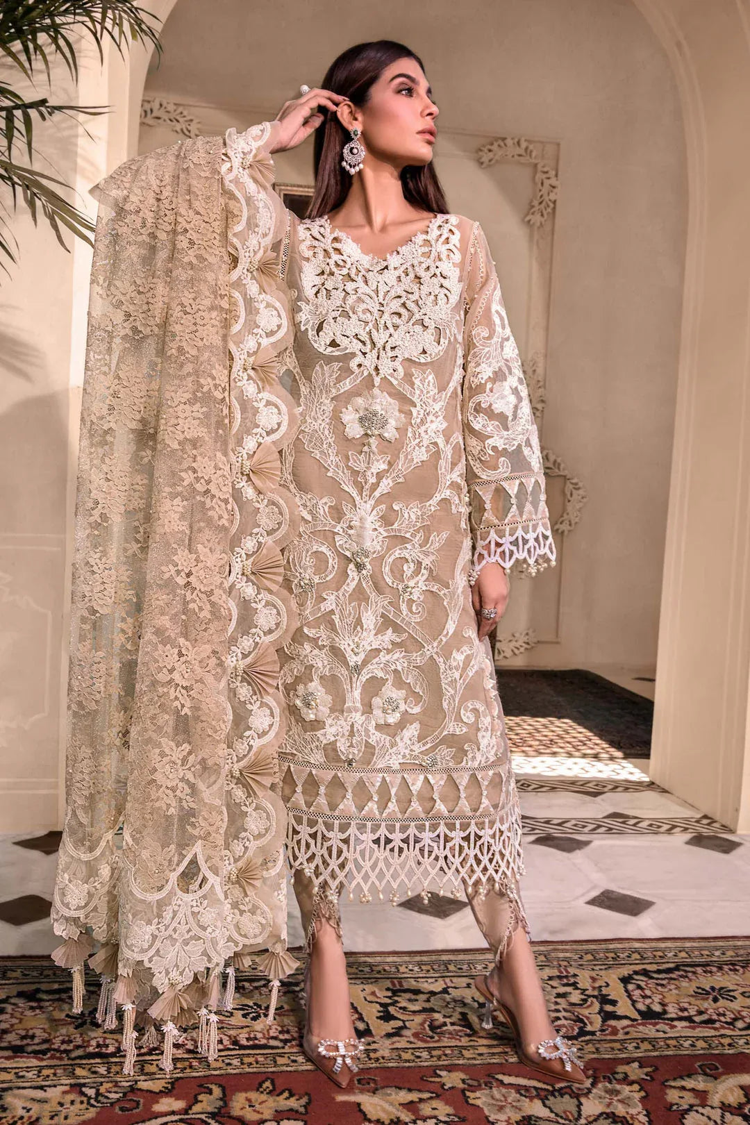 MARIA B Pink BD-2608 UNSTITCHED MBROIDERED - Aqsa Fabrics