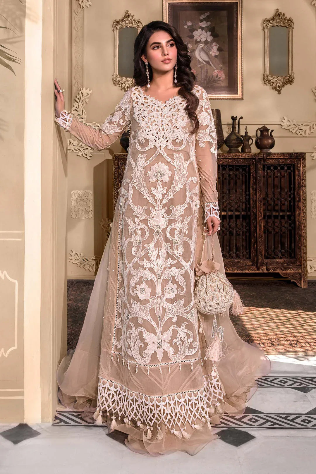 MARIA B Pink BD-2608 UNSTITCHED MBROIDERED - Aqsa Fabrics