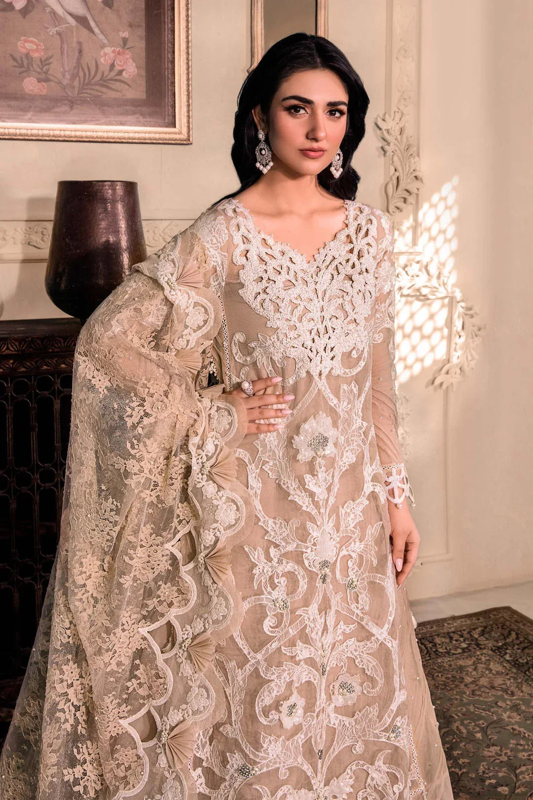 MARIA B Pink BD-2608 UNSTITCHED MBROIDERED - Aqsa Fabrics