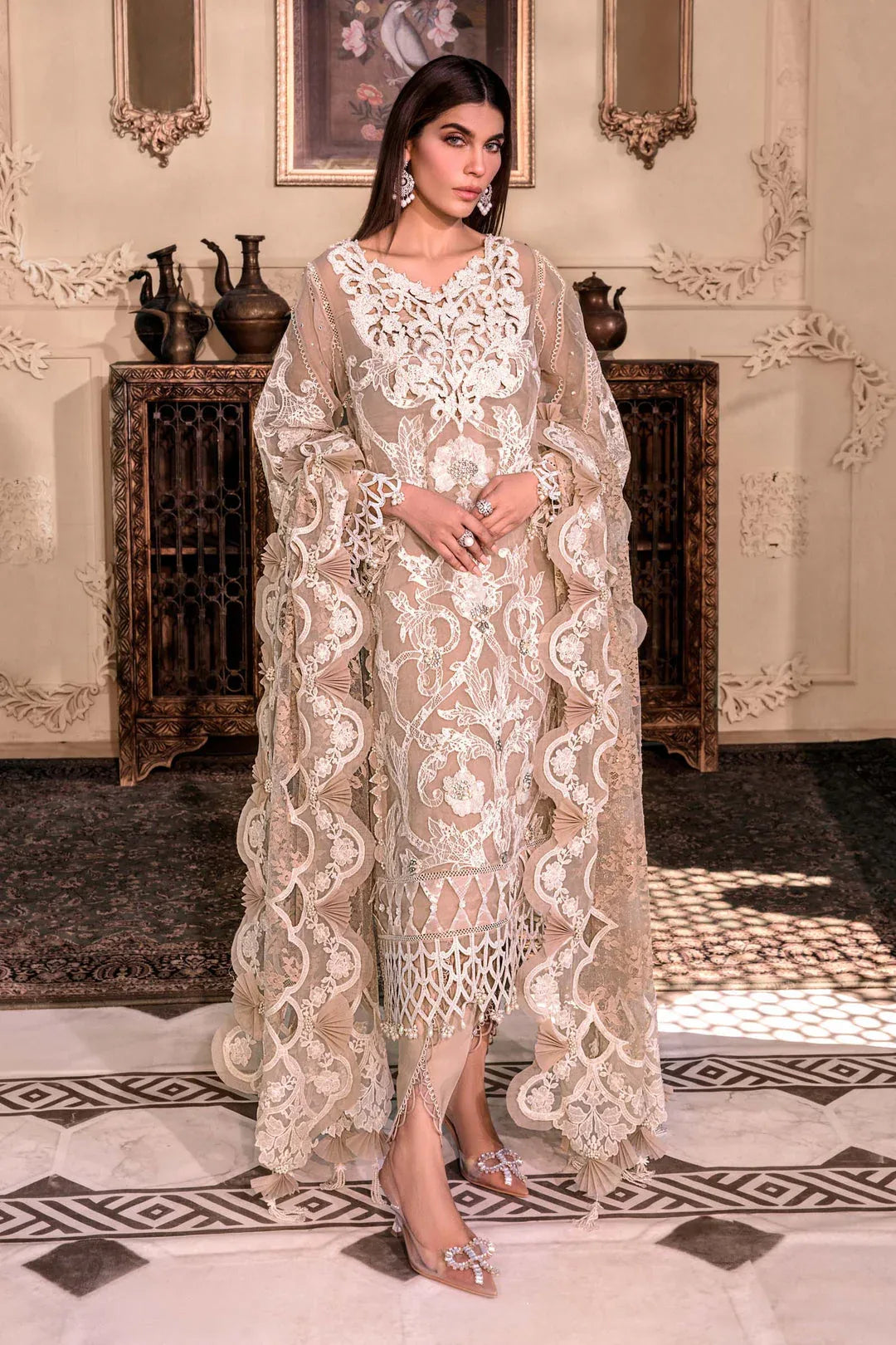 MARIA B Pink BD-2608 UNSTITCHED MBROIDERED - Aqsa Fabrics