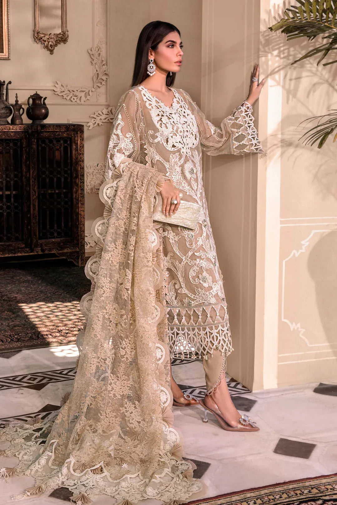 MARIA B Pink BD-2608 UNSTITCHED MBROIDERED - Aqsa Fabrics