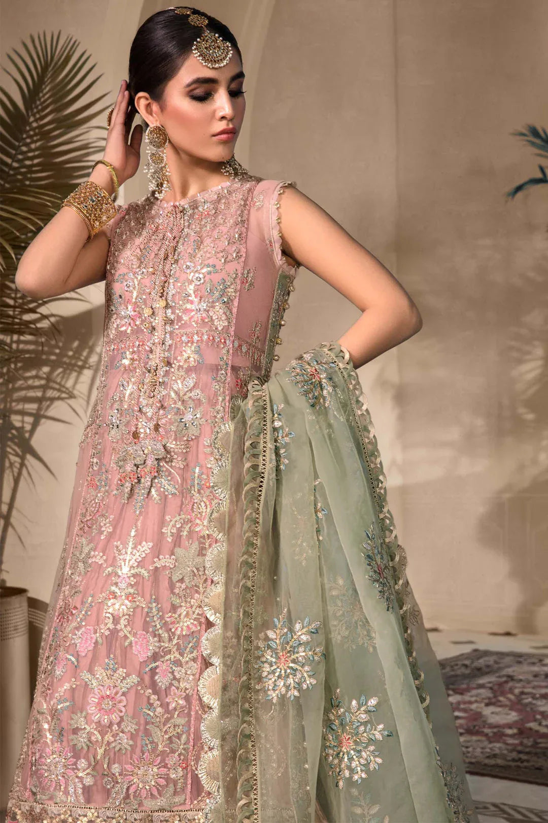 MARIA B Sea Green BD-2607 MBROIDERED - Aqsa Fabrics