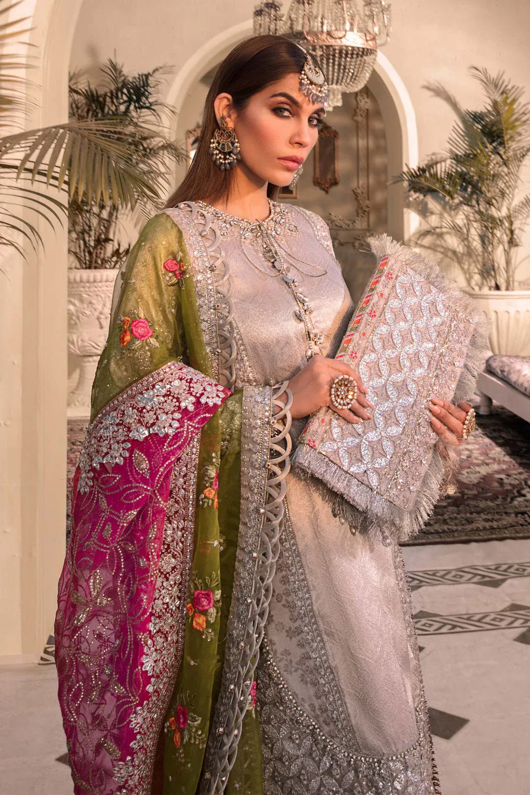MARIA B Silver BD-2601 MBROIDERED - Aqsa Fabrics