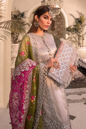 MARIA B Silver BD-2601 MBROIDERED - Aqsa Fabrics