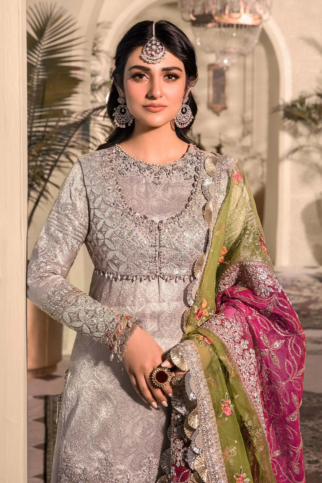 MARIA B Silver BD-2601 MBROIDERED - Aqsa Fabrics