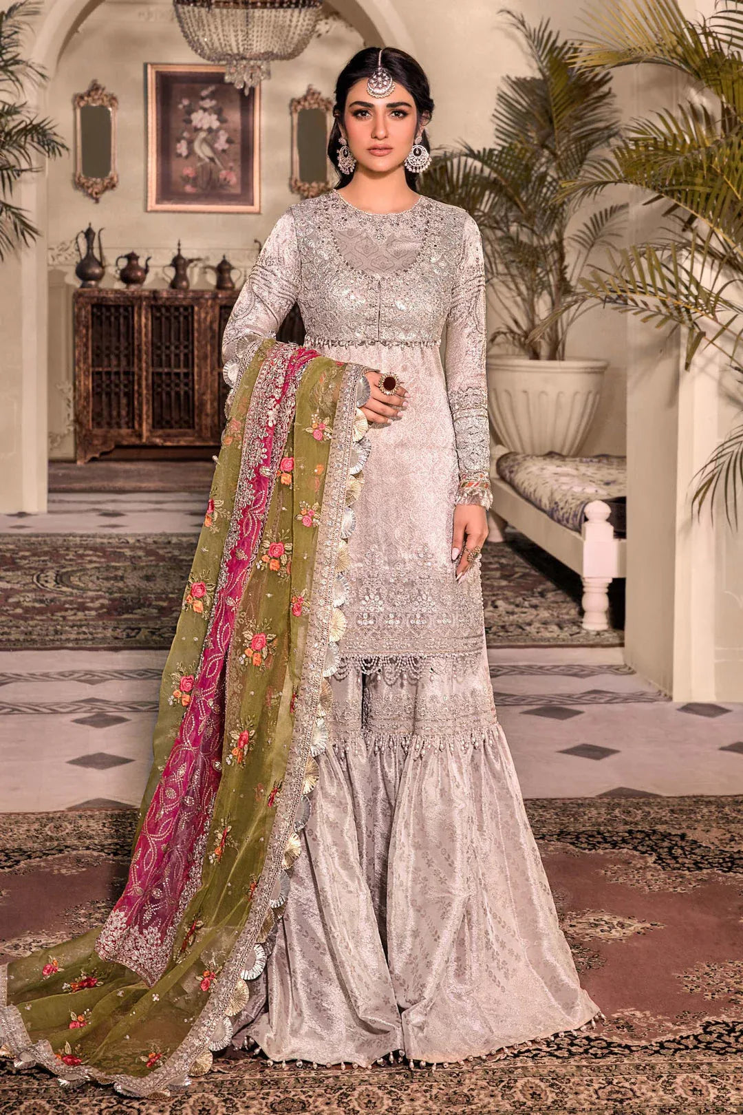 MARIA B Silver BD-2601 MBROIDERED - Aqsa Fabrics