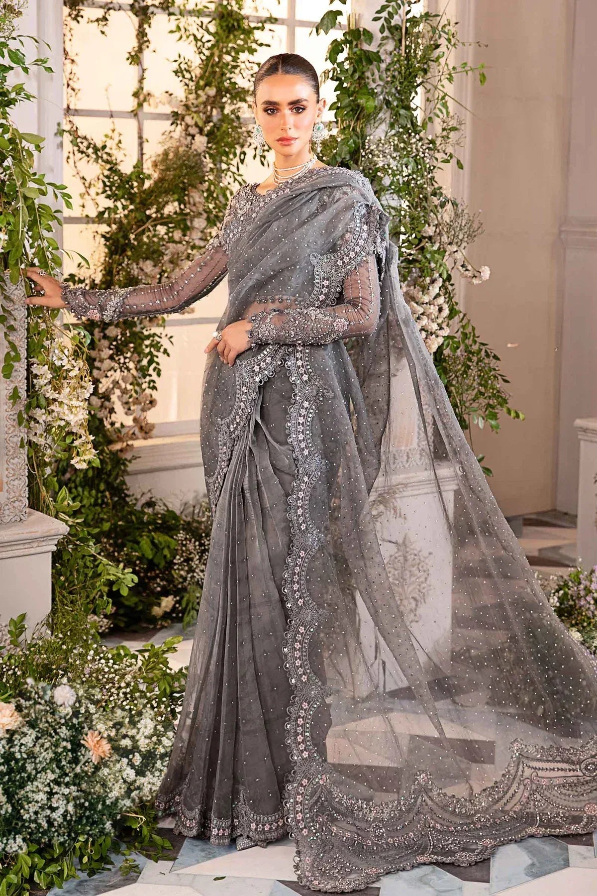 MARIA B__3 Piece Embroidered Organza Suit | BD-2902 - Aqsa Fabrics