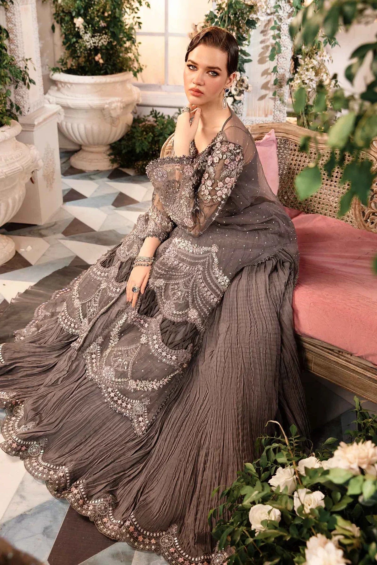 MARIA B__3 Piece Embroidered Organza Suit | BD-2902 - Aqsa Fabrics