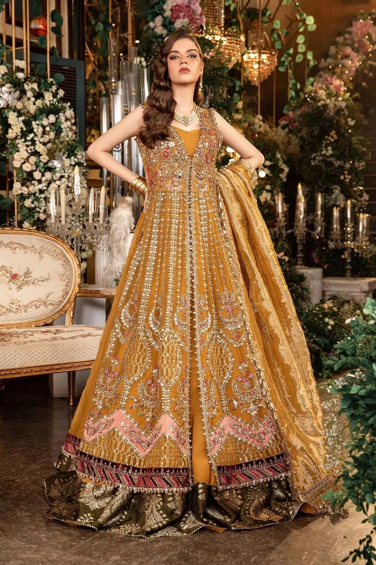 MARIA B__3 Piece Embroidered Organza Suit | BD-2907 - Aqsa Fabrics