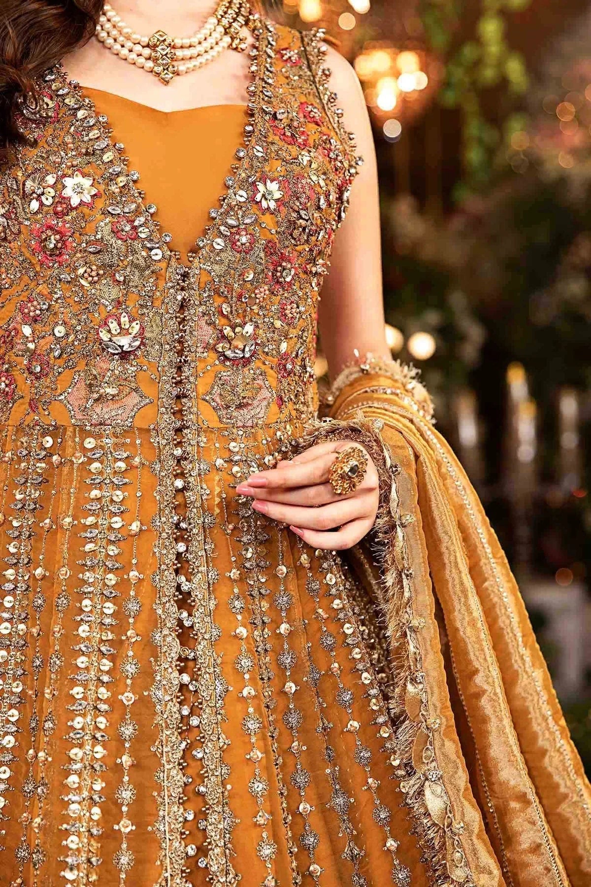 MARIA B__3 Piece Embroidered Organza Suit | BD-2907 - Aqsa Fabrics