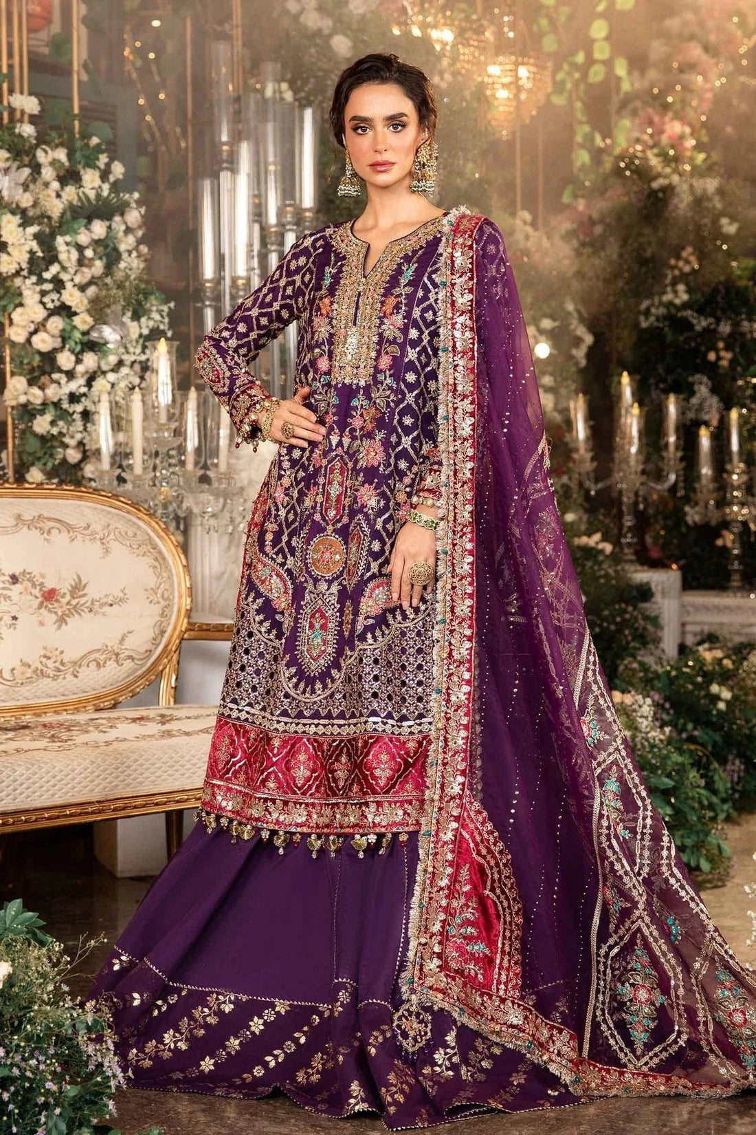 MARIA B__3 Piece Embroidered Raw Silk Suit | BD-2903 - Aqsa Fabrics