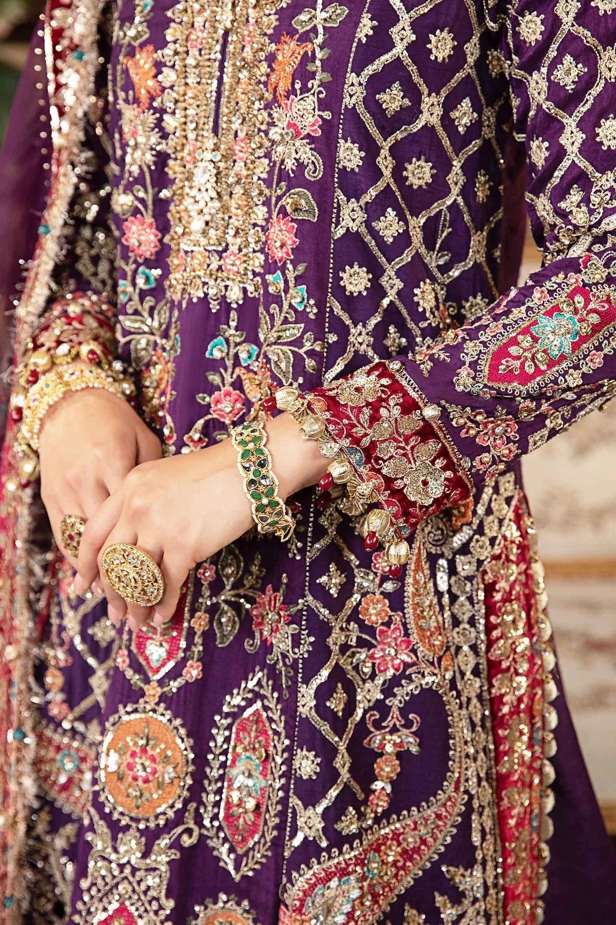 MARIA B__3 Piece Embroidered Raw Silk Suit | BD-2903 - Aqsa Fabrics