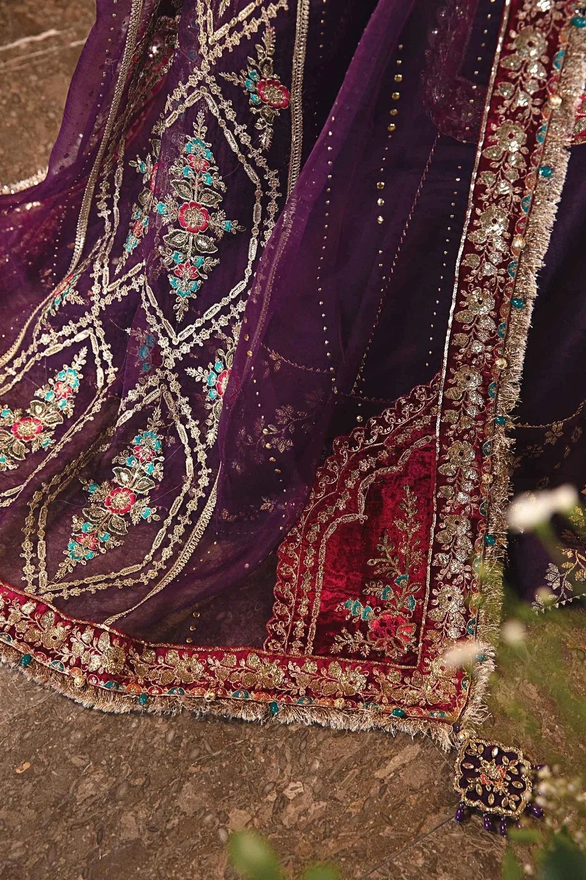 MARIA B__3 Piece Embroidered Raw Silk Suit | BD-2903 - Aqsa Fabrics