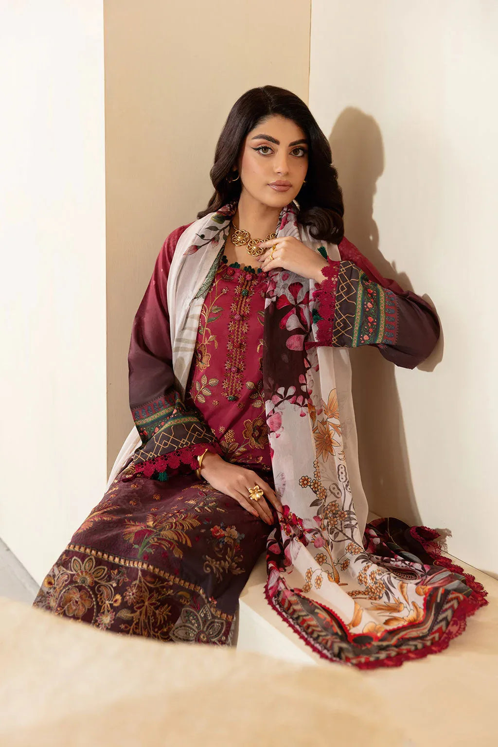 Ramsha | Mashaal Luxury Lawn | L-1303 - Aqsa Fabrics