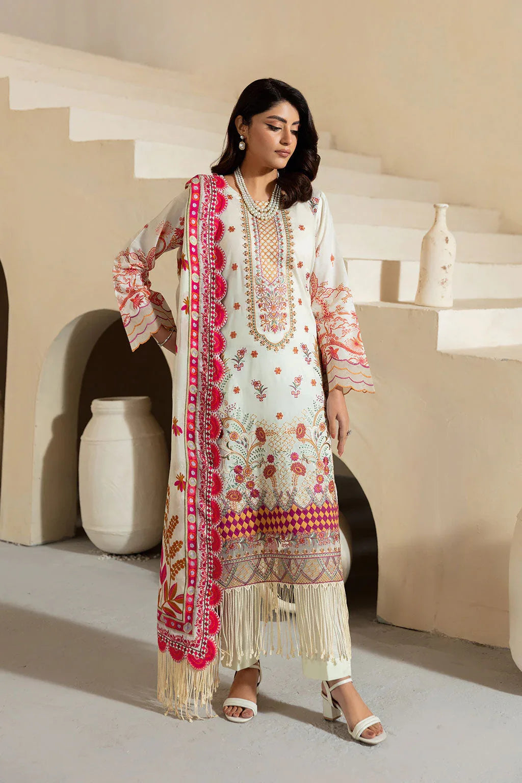 Ramsha | Mashaal Luxury Lawn | L-1308 - Aqsa Fabrics