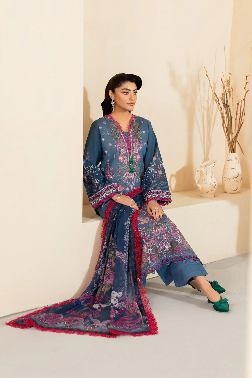 Ramsha | Mashaal Luxury Lawn | L-1305 - Aqsa Fabrics