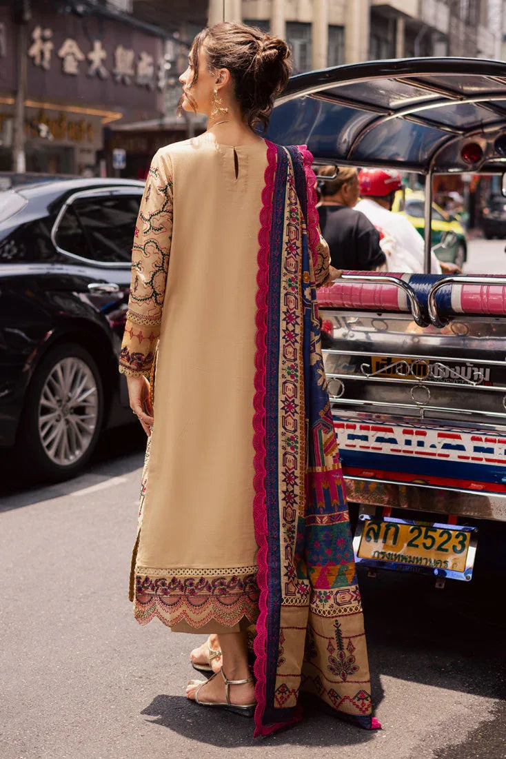 Marjjan | Carnation Lawn | MBL-13 B (BEIGE) - Aqsa Fabrics