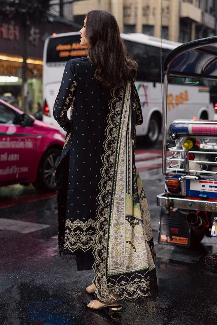 Marjjan | Carnation Lawn | MBL-14 A (BLACK) - Aqsa Fabrics