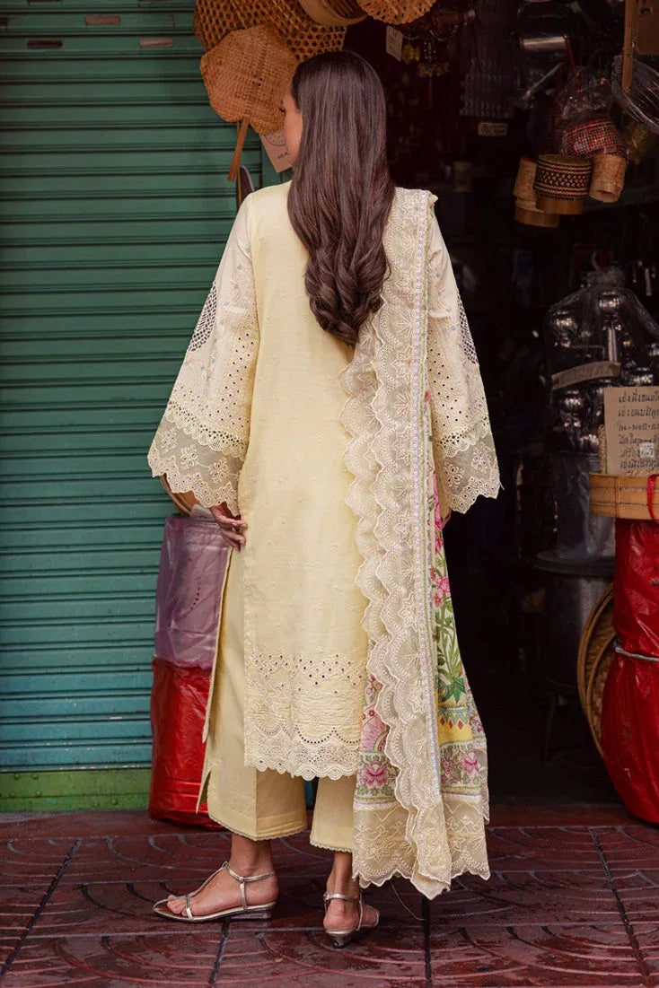 Marjjan | Carnation Lawn | MBL-14 B (LIME YELLOW) - Aqsa Fabrics
