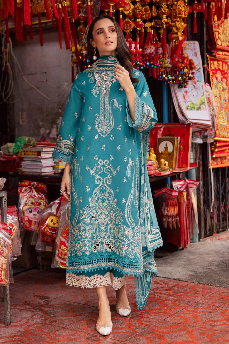 Marjjan | Carnation Lawn | MBL-15 B (LIGHT ZINC) - Aqsa Fabrics