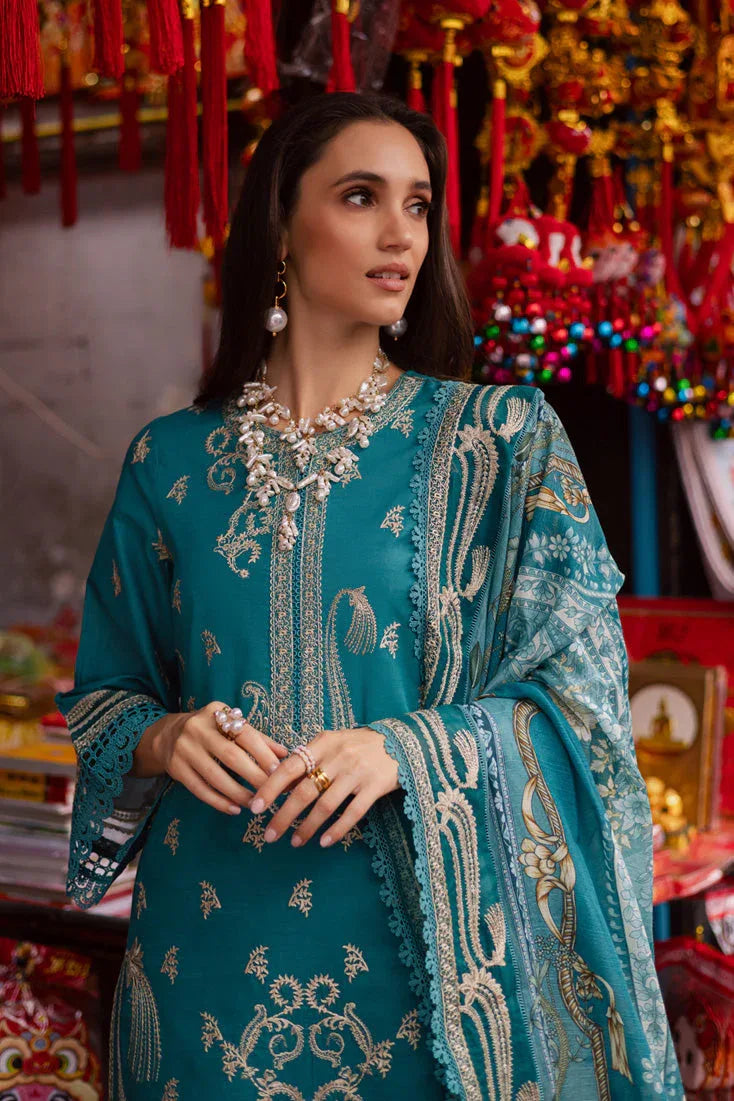 Marjjan | Carnation Lawn | MBL-15 B (LIGHT ZINC) - Aqsa Fabrics