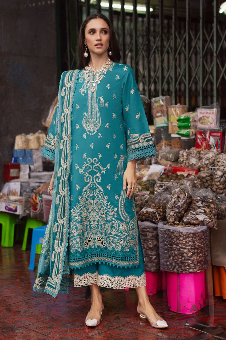 Marjjan | Carnation Lawn | MBL-15 B (LIGHT ZINC) - Aqsa Fabrics