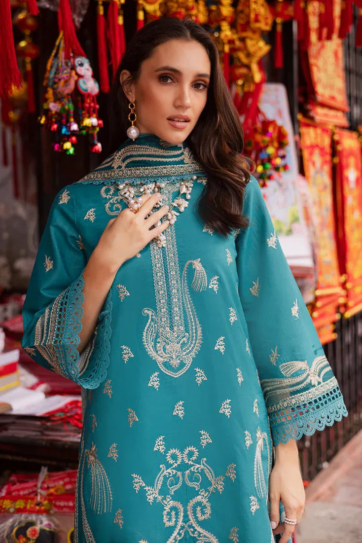 Marjjan | Carnation Lawn | MBL-15 B (LIGHT ZINC) - Aqsa Fabrics