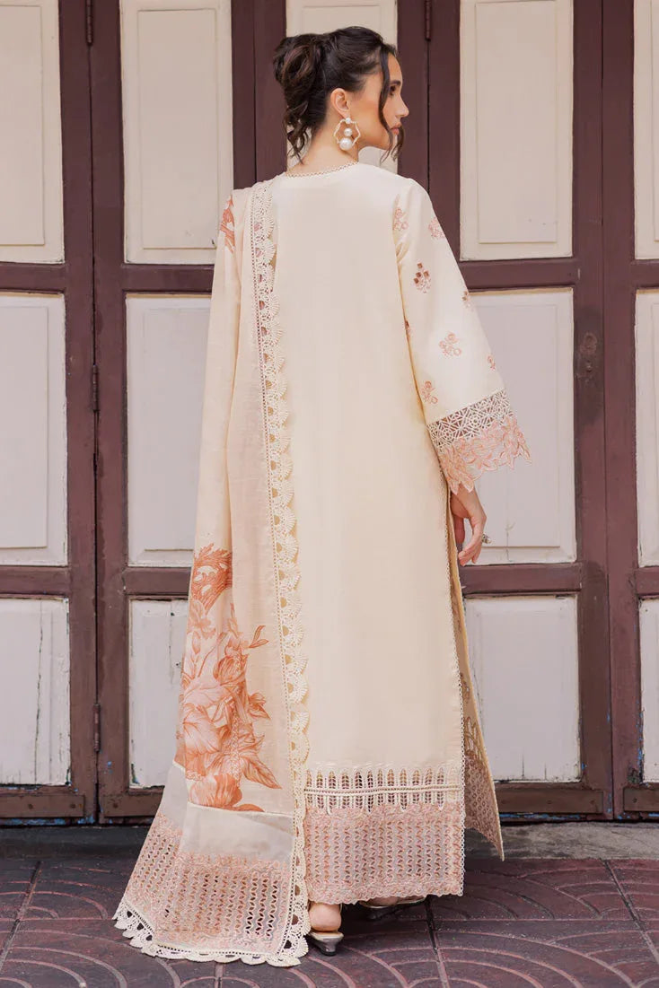 Marjjan | Carnation Lawn | MBL-16 A (ALMOND SKIN) - Aqsa Fabrics
