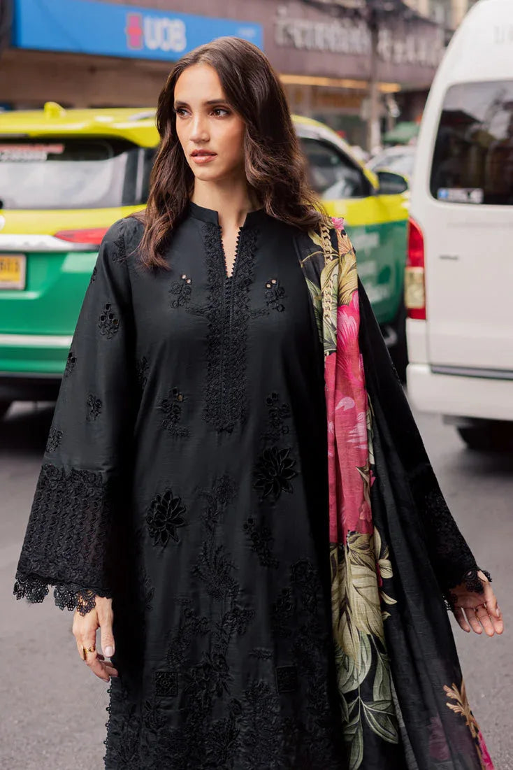 Marjjan | Carnation Lawn | MBL-16 B (BLACK) - Aqsa Fabrics