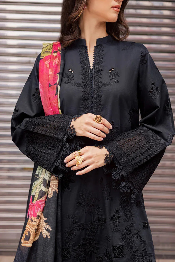 Marjjan | Carnation Lawn | MBL-16 B (BLACK) - Aqsa Fabrics