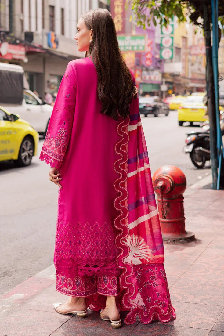 Marjjan | Carnation Lawn | MBL-17 B (HOT PINK) - Aqsa Fabrics