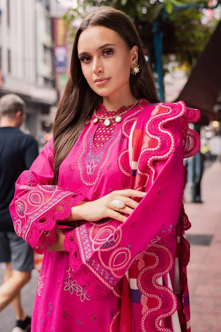 Marjjan | Carnation Lawn | MBL-17 B (HOT PINK) - Aqsa Fabrics