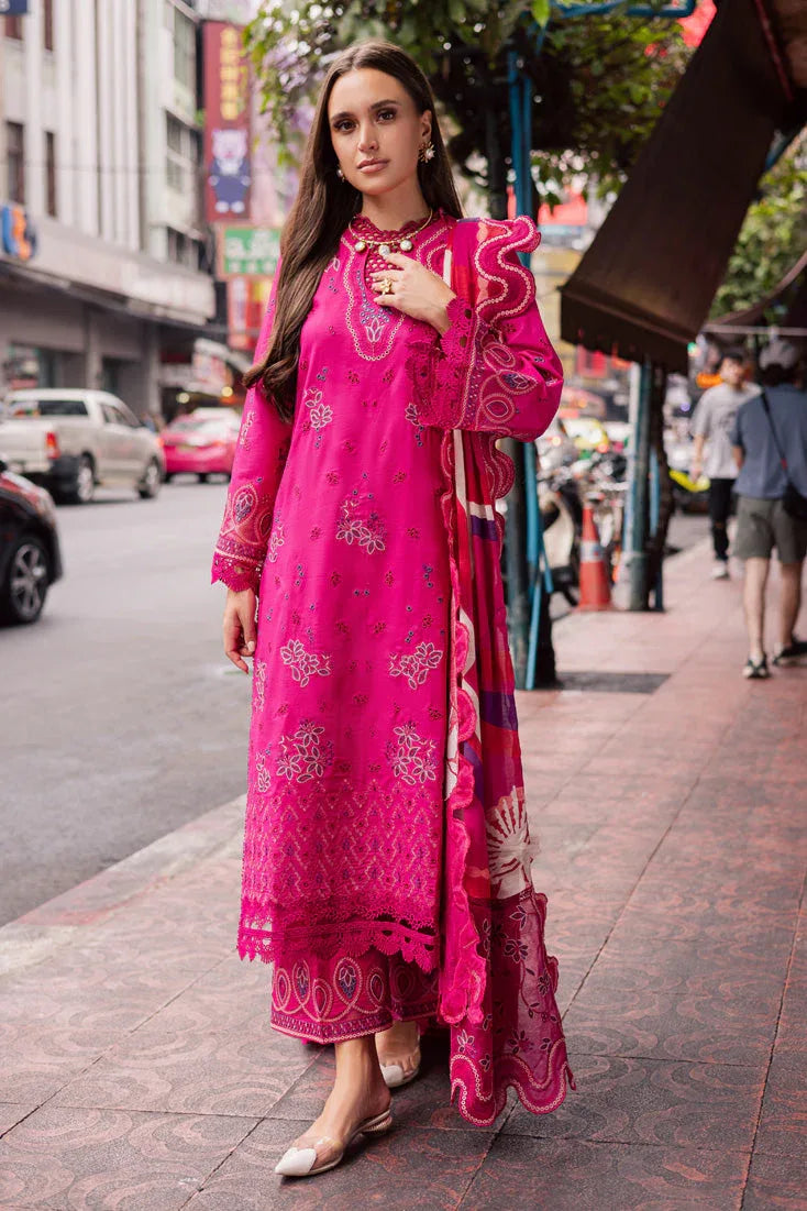 Marjjan | Carnation Lawn | MBL-17 B (HOT PINK) - Aqsa Fabrics