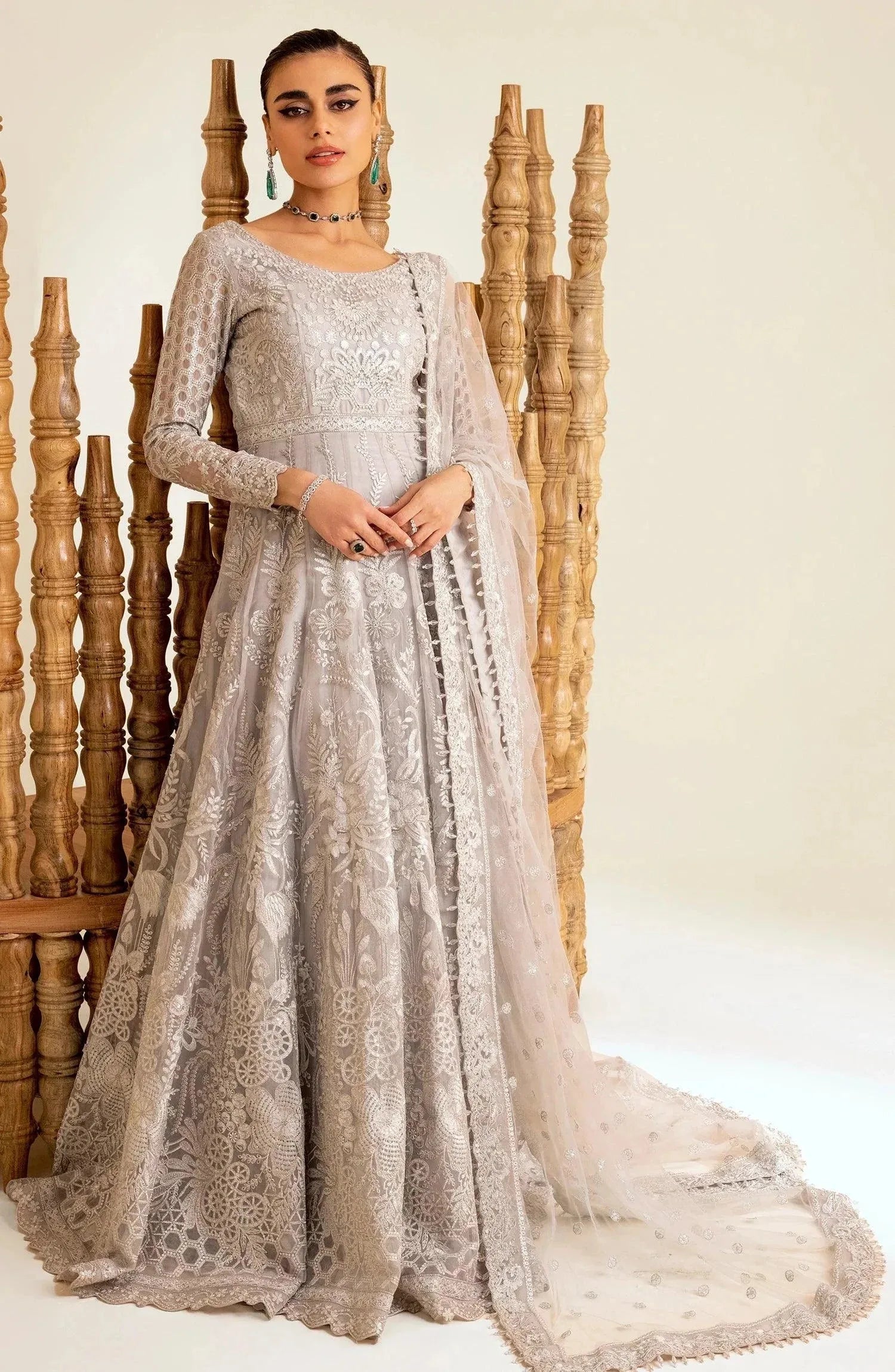 Maryum N Maria | The Brides 23 | Silver Thorn (MS23-535) - Aqsa Fabrics