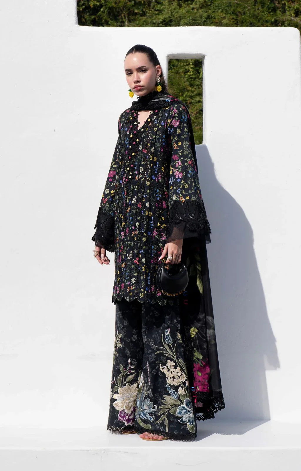 AJR Couture | Printakari Lawn 25 | Midnight Flora - Aqsa Fabrics