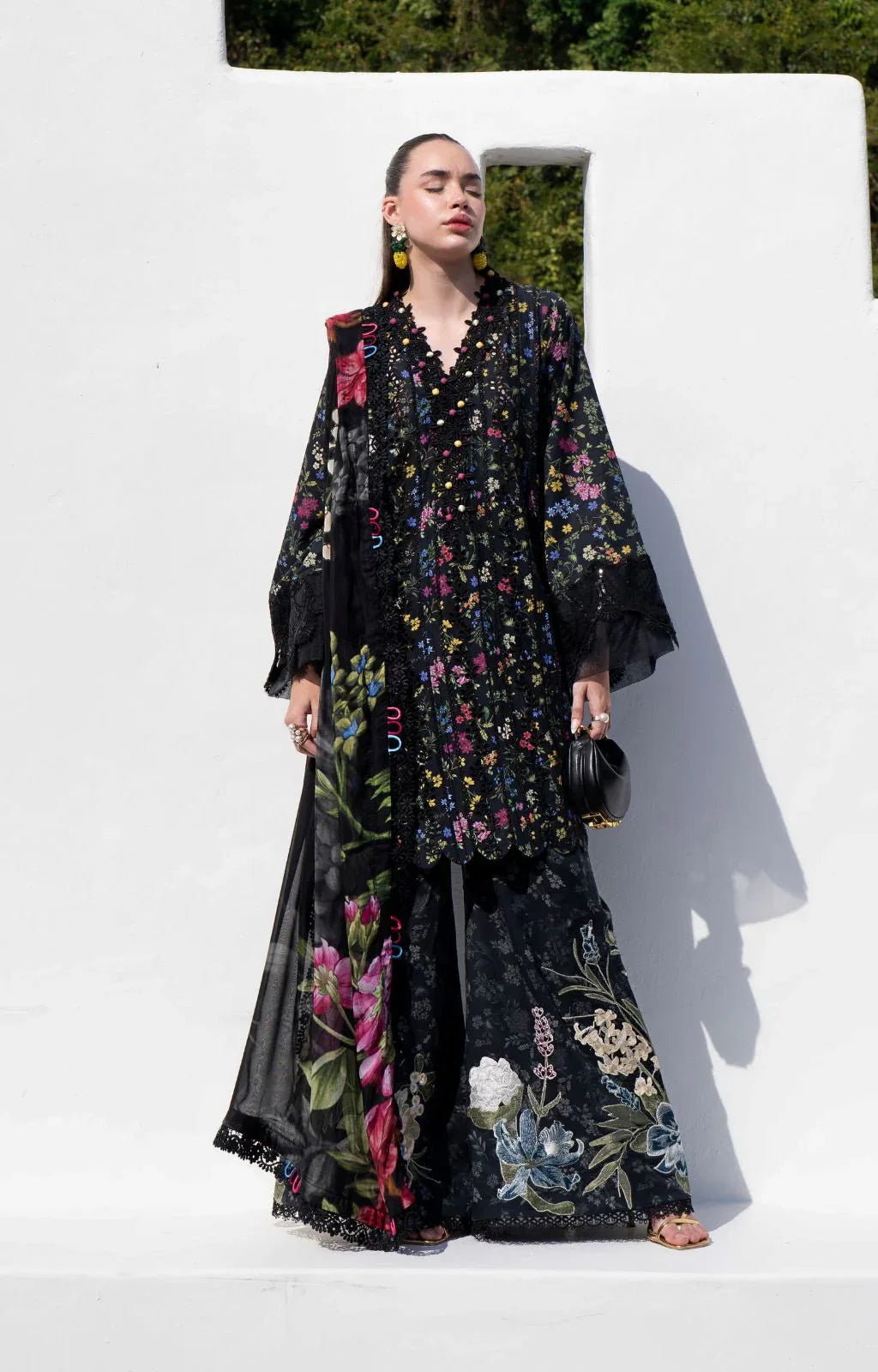 AJR Couture | Printakari Lawn 25 | Midnight Flora - Aqsa Fabrics
